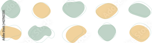 かわいい抽象的なゆるゆるフレーム　Set of cute abstract shapes.Vector loose frame.
