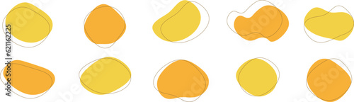 かわいい抽象的なゆるゆるフレーム　Set of cute abstract shapes.Vector loose frame.