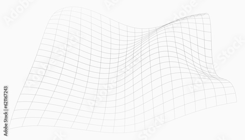 Abstract generative glitched grid wireframe template design