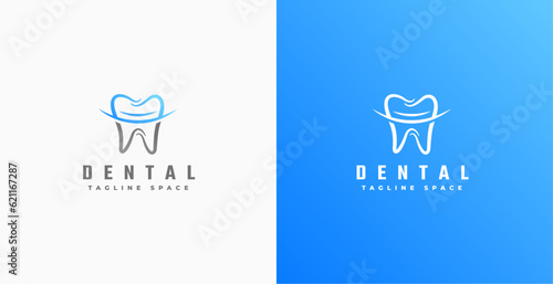 dental care tooth logo for misaligned treatment