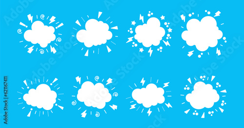 Comic Cloud Collection Set Vector and Illustration