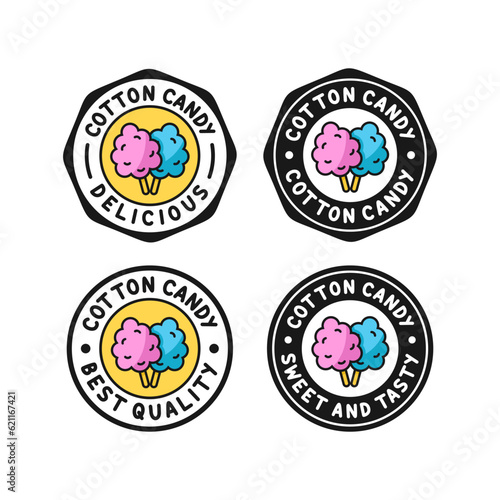 Badge stamps cotton candy design logo collection
