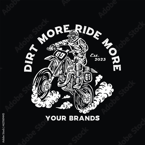 Motocross tee graphic vectors.