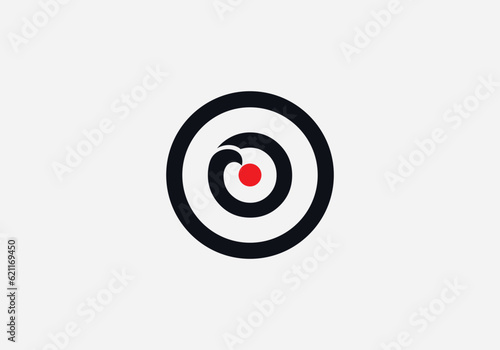 Letter monogram Circle. symbol in circle letters. Circle shape symbol, Technology and digital abstract dot connection