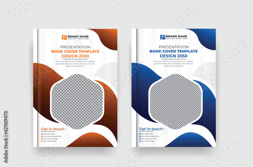 Business company profile brochure cover and book cover design template with Premium Vector