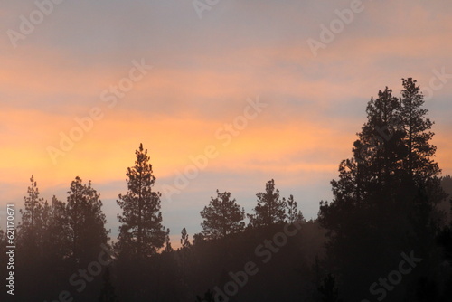 Misty morning mountains photo