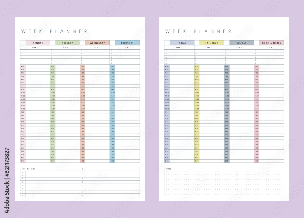 (pastel) Week planner vector. Vector illustration. List. (pastel) Week planner vector. Vector illustration. List.