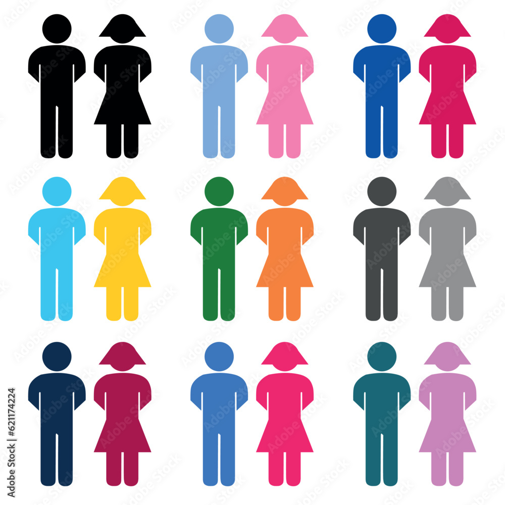 Sets of gender people icon Sets of gender people icon