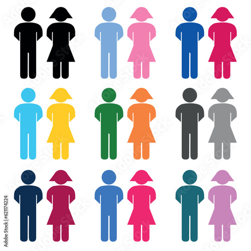 Sets of gender people icon
