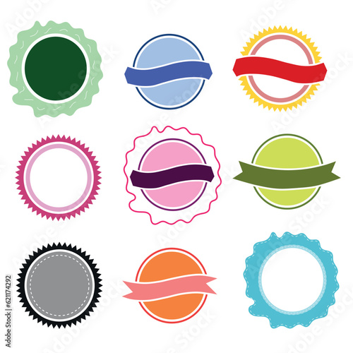 Sets of colorful label stamps