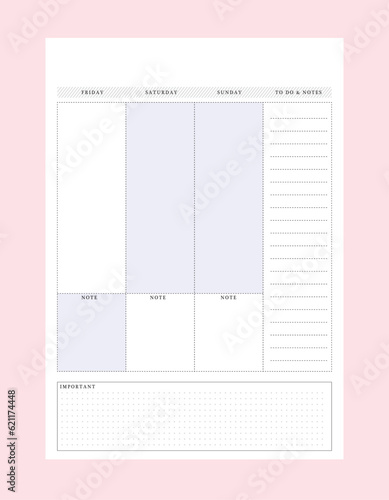 daily, week planner.  Plan your day make dream happen.	