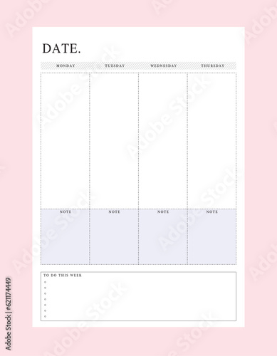 daily, week planner.  Plan your day make dream happen.	