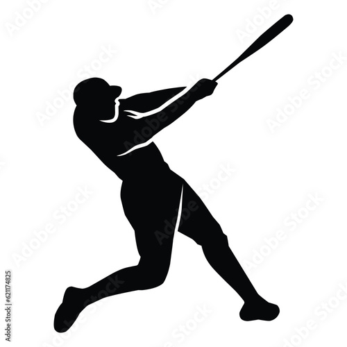Baseball player silhouette vector, Softball silhouette pose collection