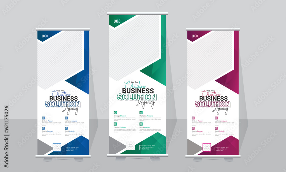 Corporate roll up banner design template, roll up banner, brochure ...