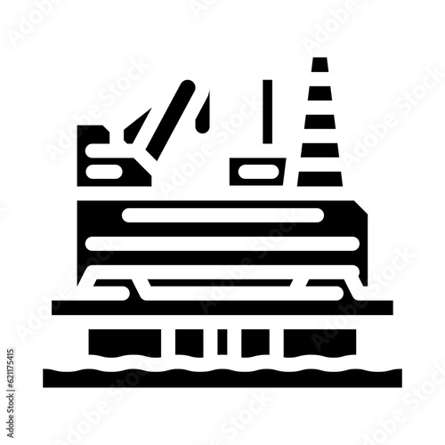 oil rig platform petroleum engineer glyph icon vector. oil rig platform petroleum engineer sign. isolated symbol illustration