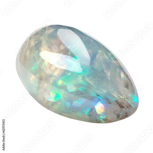 Opal, isolated on transparent background cutout .