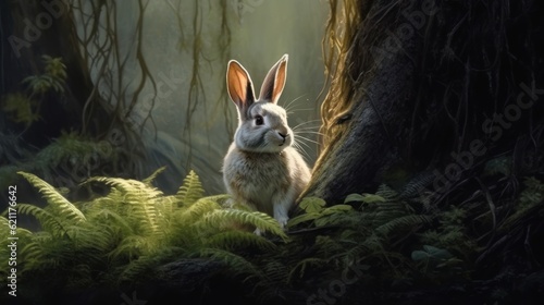 rabbit in the forest © Aqib