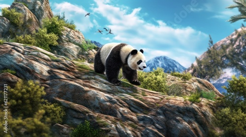 giant panda eating bamboo © Aqib