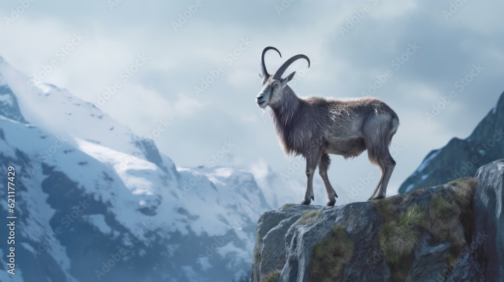 Fototapeta premium mountain goat on the mountain