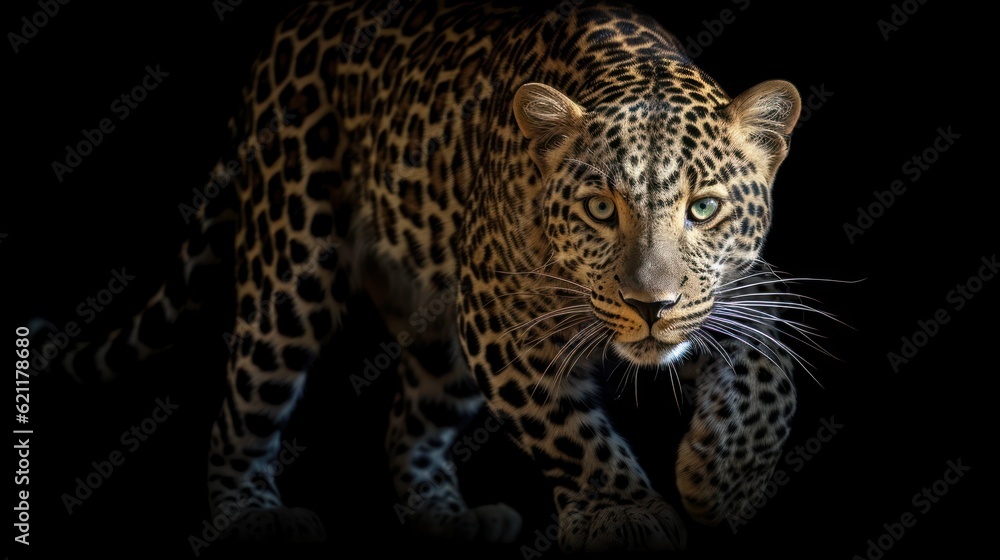 Obraz premium portrait of a leopard in black and white