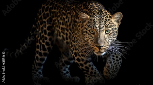 portrait of a leopard in black and white