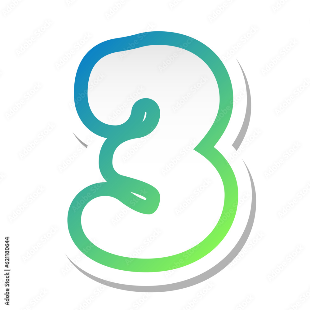 Numeral bright 3 three isolated on white background. Vector illustration Numeral bright 3 three isolated on white background. Vector illustration