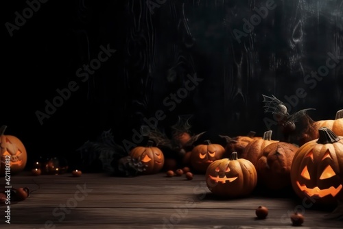 Halloween background with copy space. Generative AI