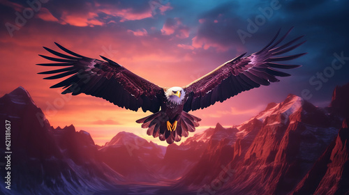 "Futuristic Predator: The Mighty Colorful Eagle's Hunt in Yellowstone National Park" © zeus