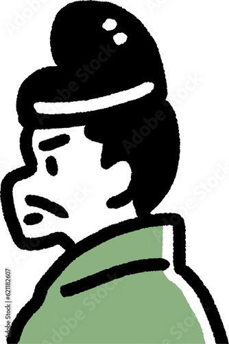 歴史の貴族＿天皇＿蘇我馬子のシンプルな上半身のカラーイラスト似顔絵