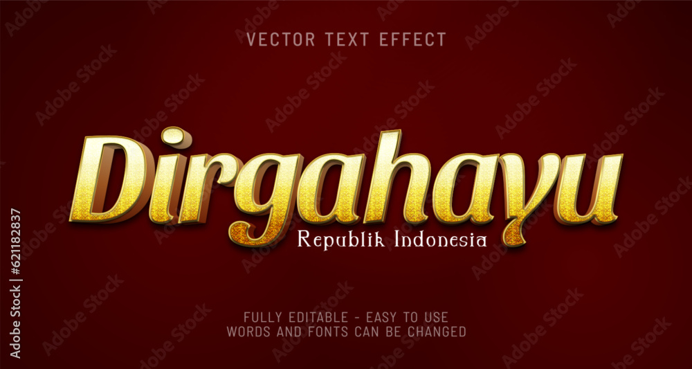 Dirgahayu republik indonesia with editable text effect