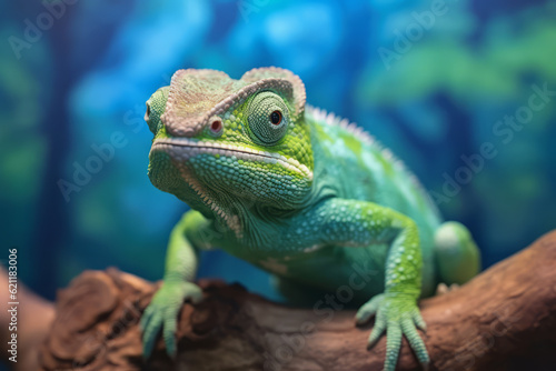 Cute Chameleon in nature  national geography  Wide life animals. AI Generated.