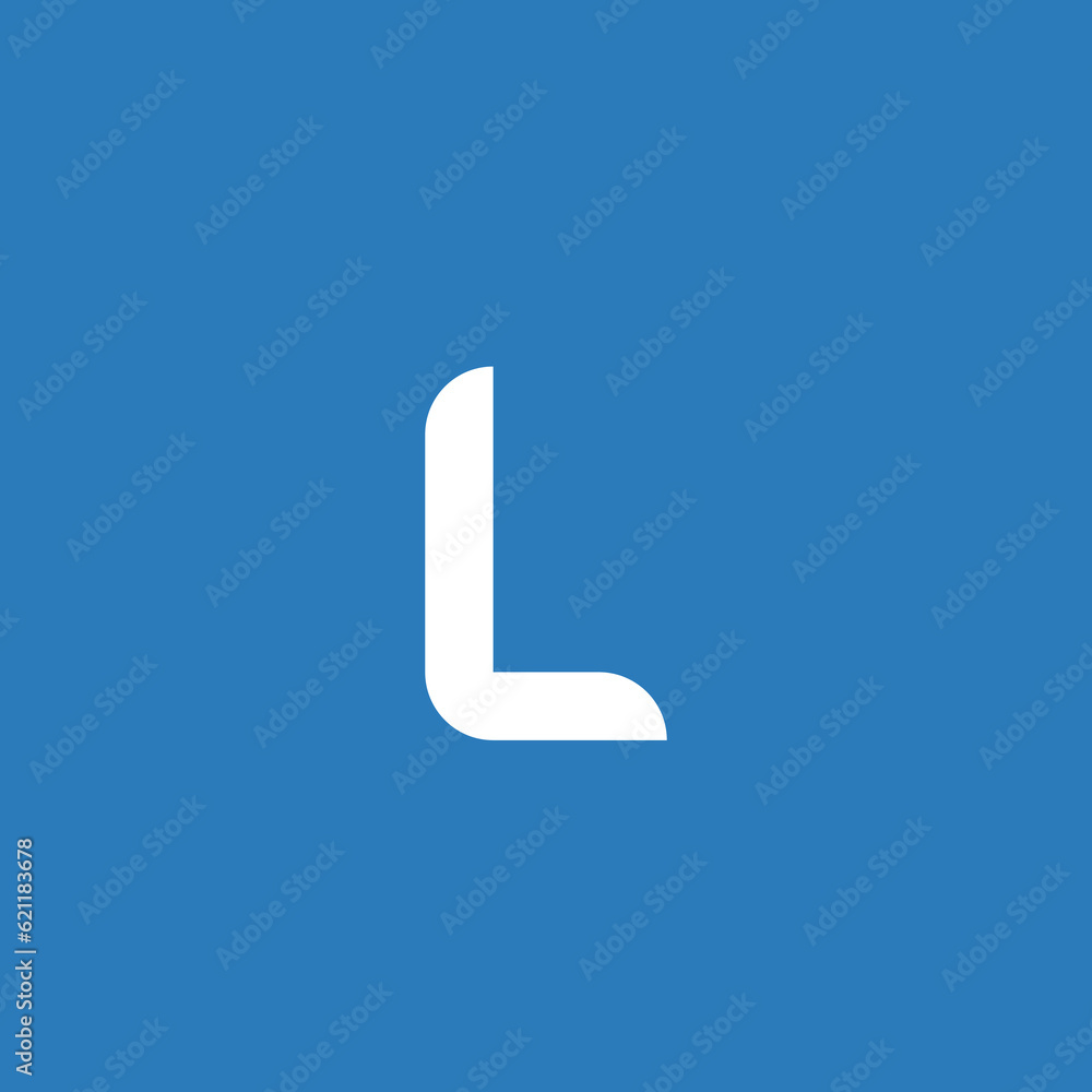 Simple modern creative letter L logo design with white and blue color