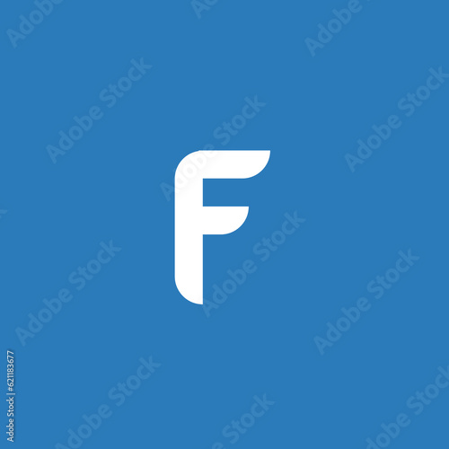 Simple modern creative letter F logo design with white and blue color