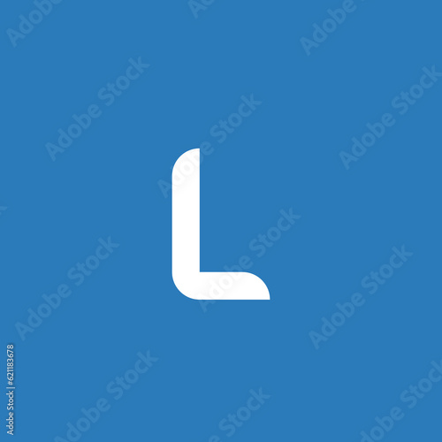 Simple modern creative letter L logo design with white and blue color