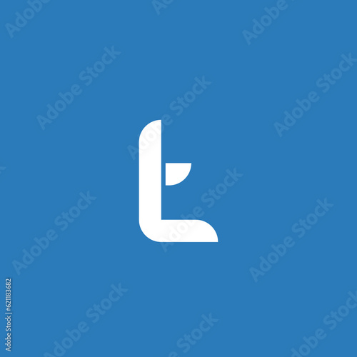 Simple modern creative letter T logo design with white and blue color