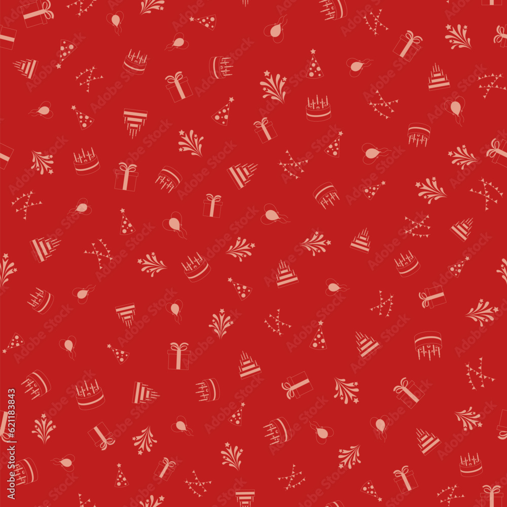 Naklejka premium Happy Birthday Seamless Pattern Background