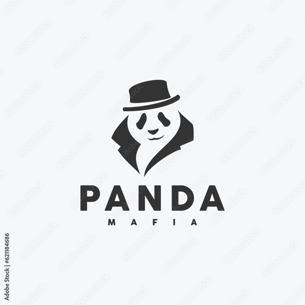 panda logo wearing cowboy hat