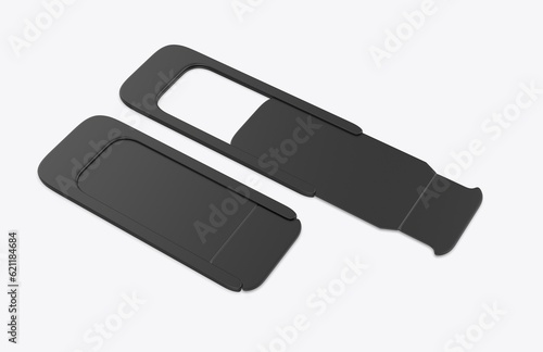 Blank Ultra Thin Webcam Cover for mock up and branding. 3d illustration.