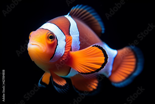 Cute Clownfish in nature, national geography, Wide life animals. AI Generated.