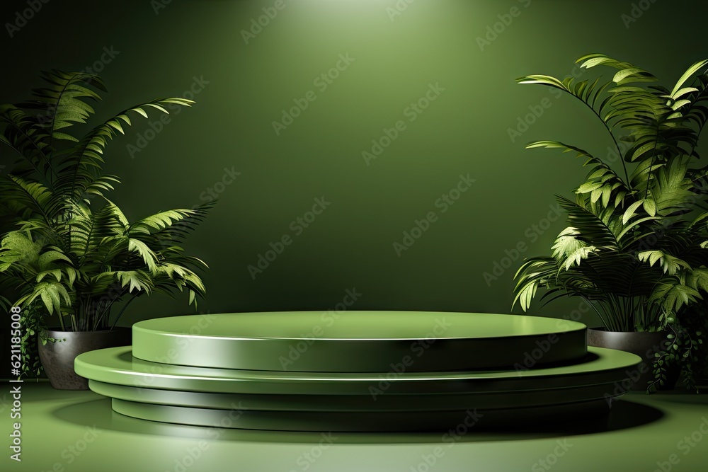 olive green podium display for product presentation branding and packaging. olive green podium display for product presentation branding and packaging.