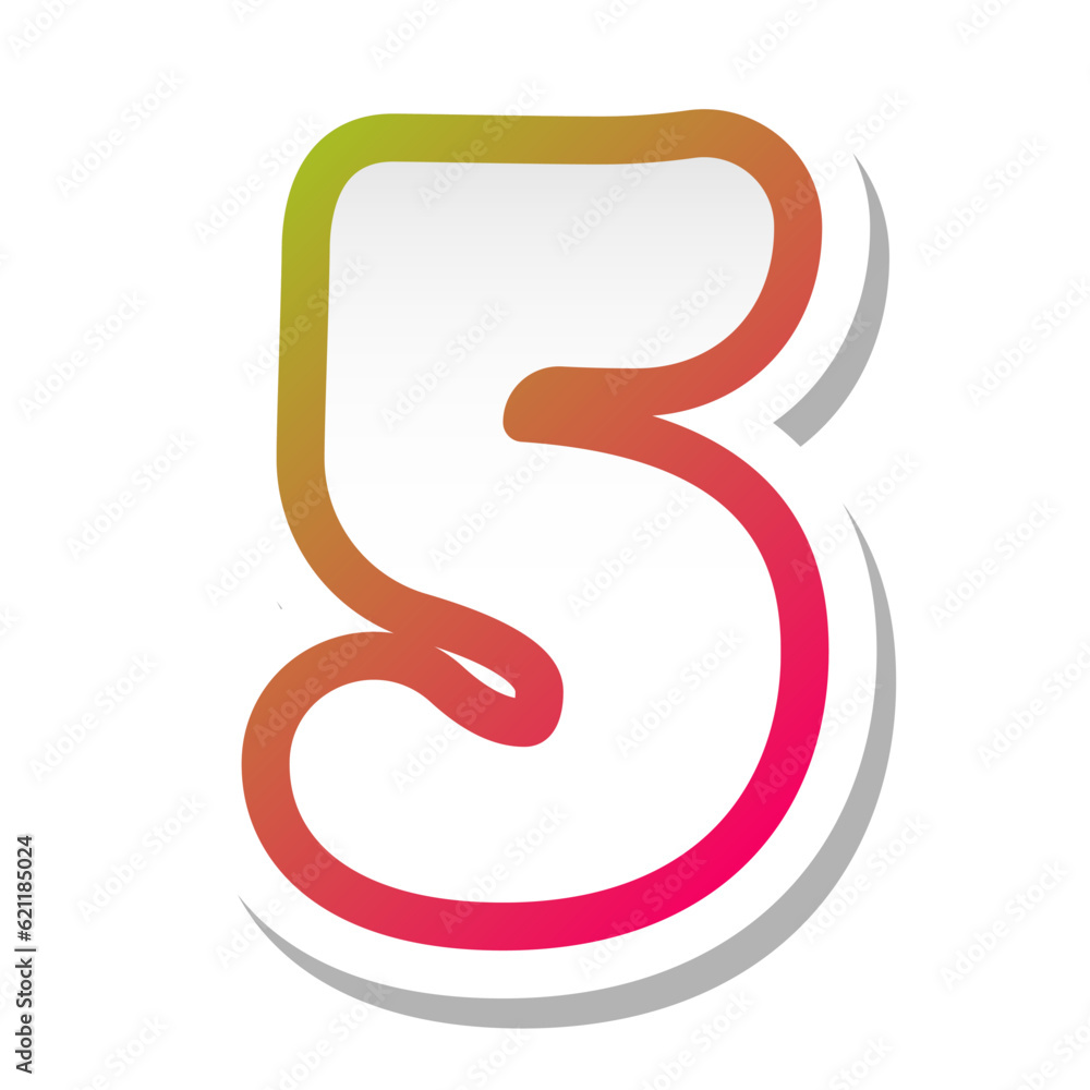 Numeral bright 5 five isolated on white background. Vector illustration Numeral bright 5 five isolated on white background. Vector illustration