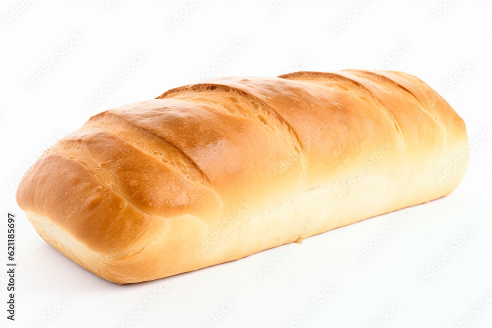 Loaf of bread isolated on white background, generative ai Loaf of bread isolated on white background, generative ai