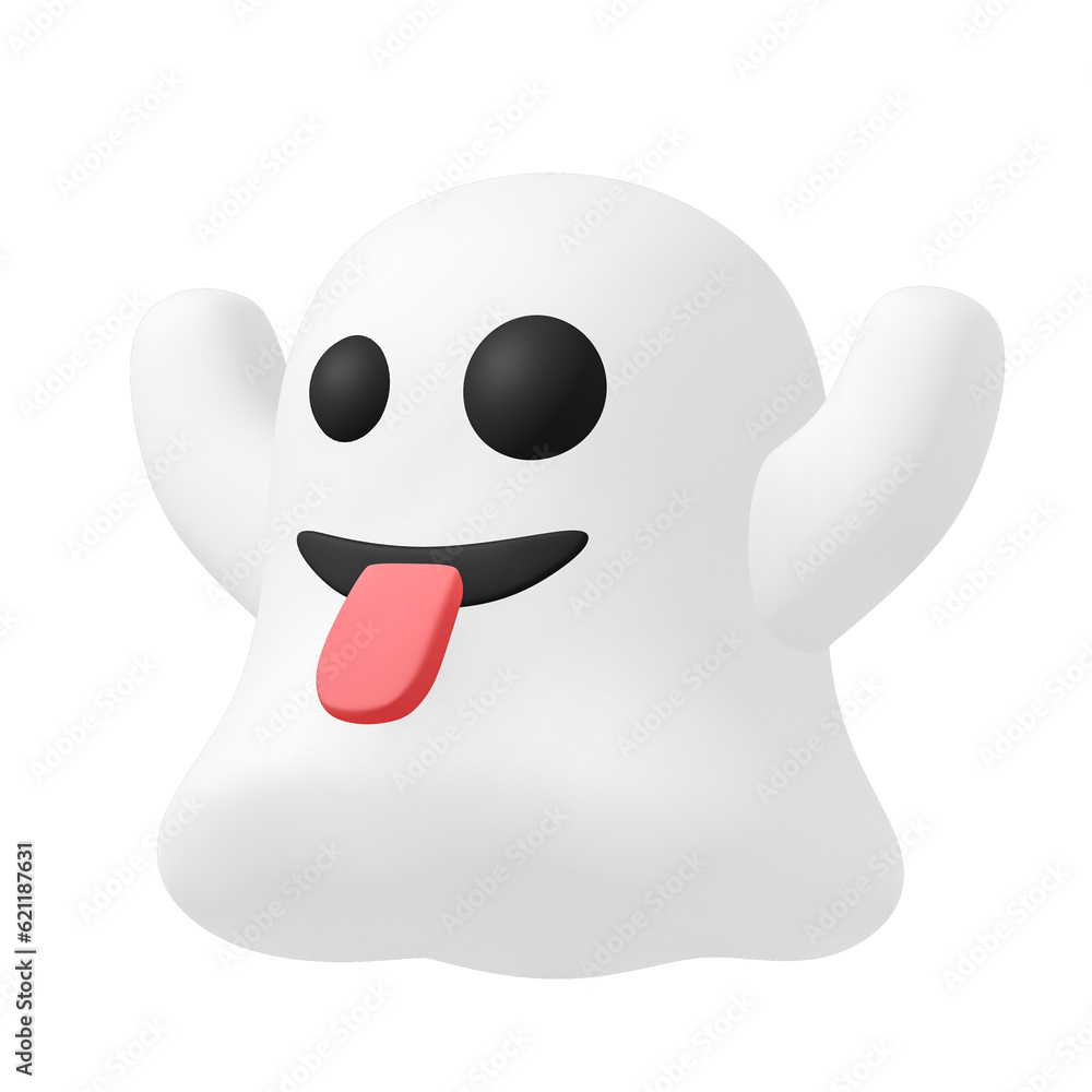 Low poly cartoon ghost with mocking face Low poly cartoon ghost with mocking face