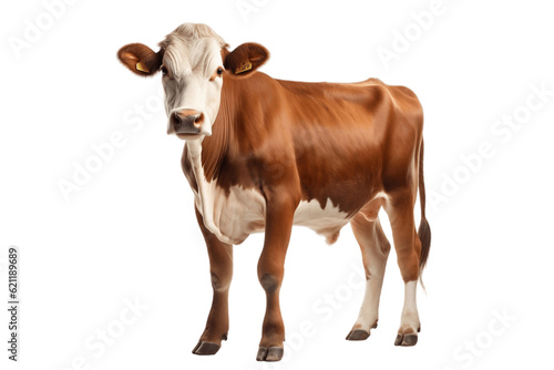 A cow isolated on a transparent background  Generative Ai