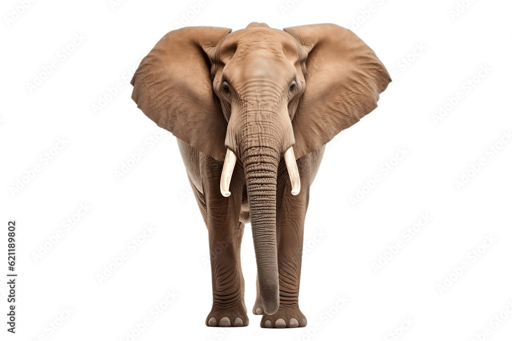 Isolated elephant on a transparent background, Generative Ai