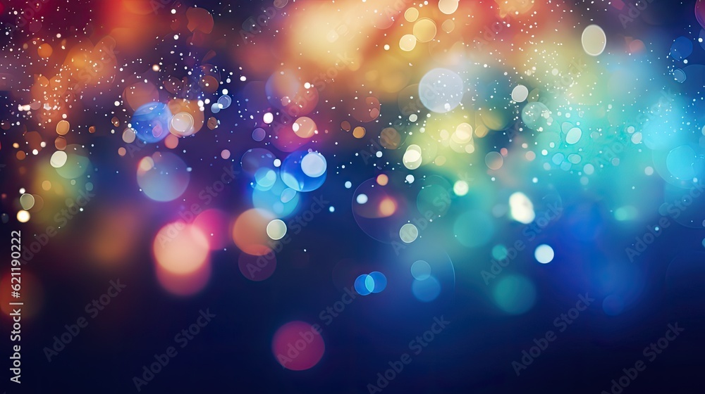 Abstract background with bokeh defocused multicolour lights