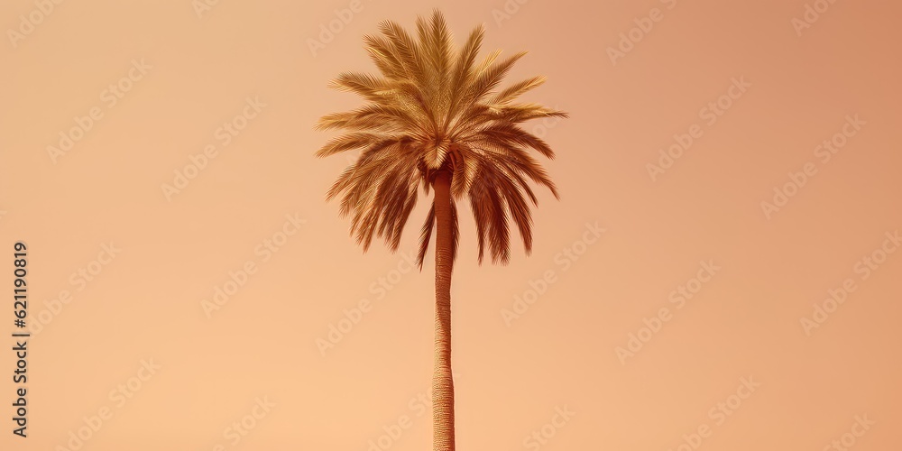 Generative AI. Palm tree with copy space. 