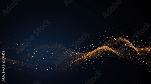 Abstract technology background with blue light waves