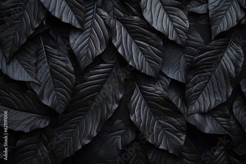 Black leaf texture, Natural black leaves for tropical leaf background © MAJGraphics