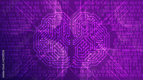 Abstract technology Ai computing concept Ai Brain working data of Artificial intelligence and futuristic digital for future.